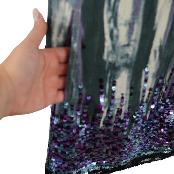 Kas New York Womens Boho Sequin Embellished Short‎ Sleeve Dress S Multicolor - Picture 5 of 9